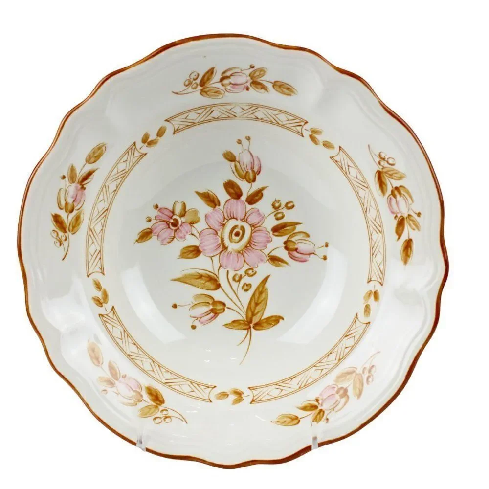 Wicker Rose by Ironstone Vintage Serving Bowl 4243 Mid Century Mod Cottagecore